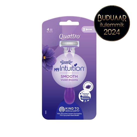 Pilt Wilkinson raseerija Smooth Violet Bloom Quattro 3tk/pk