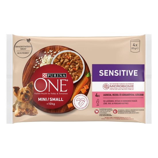 Pilt One koeraeine MINI Sensitiv lõhe 4x85g