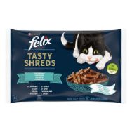 Pilt Felix kiisueine Tasty Shreds lõhe&tuunikala kastmes 4x80g