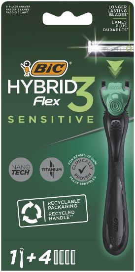 Pilt Bic raseerija Hybrid 3 sensitive 1+4tk