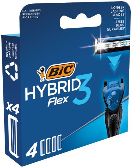 Pilt Bic raseerija Hybrid 3 Flex varuterad 4tk