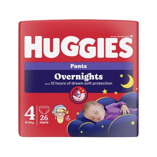 Pilt Huggies püksmähkmed Overnights 4 9-14kg 26tk