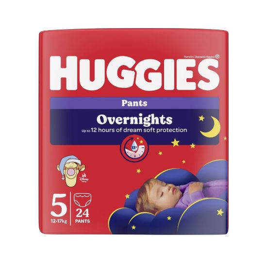 Pilt Huggies püksmähkmed Overnights 5 12-17kg 24tk