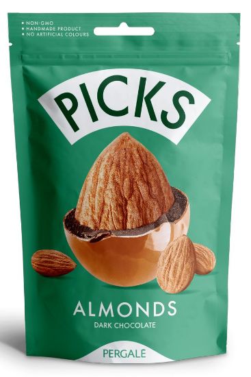 Pilt Pergale Picks mandlid tumedas glasuuris, 90g