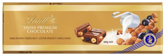 Pilt Lindt Gold piimašokolaad rosina, pähkli ja mandlitega 300g