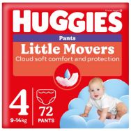 Pilt Huggies püksmähkmed Pants Little Movers 4 Box Boy 9-14kg 72t