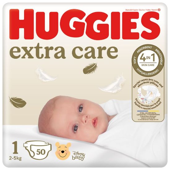 Pilt Huggies mähkmed Extra Care 1 2-5kg 50tk