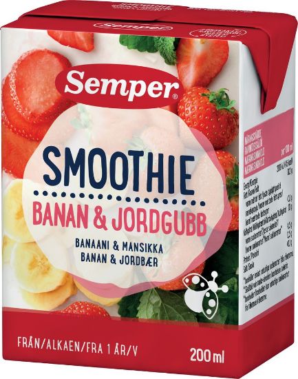 Pilt Semper smuuti-kõrrejook banaani-maasika 200ml 1a