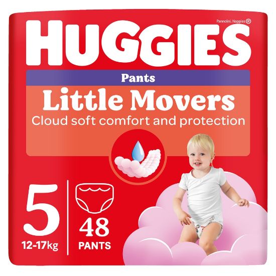 Pilt Huggies püksmähkmed Pants Little Movers 5 Girl 12-17kg 48tk