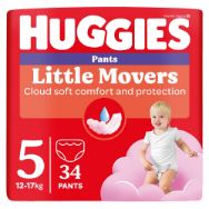 Pilt Huggies püksmähkmed Pants Little Movers 5 Girl 12-17kg 34tk
