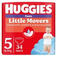 Pilt Huggies püksmähkmed Pants Little Movers 5 Boy 12-17kg 34tk